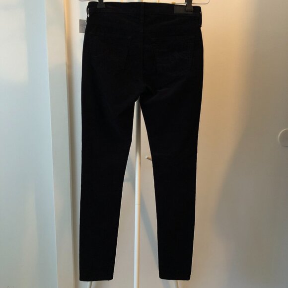 AG THE LEGGING ANKLE SUPER SKINNY BLACK STRETCH VELVET CORDUROY 25 NWOT - Picture 3 of 13